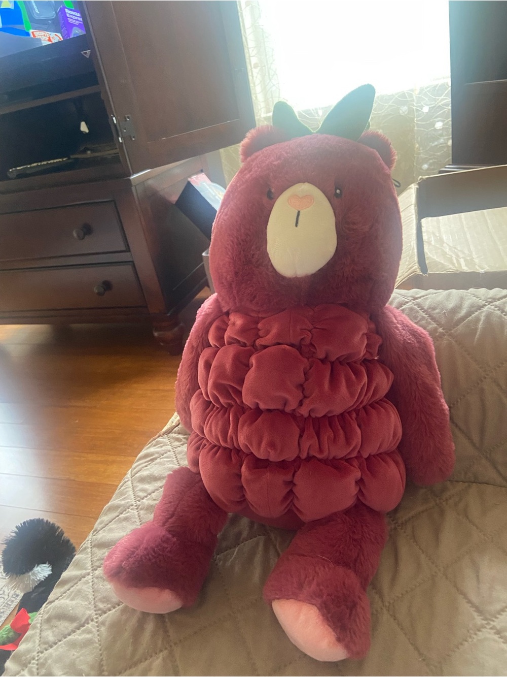 Giggle Scape Red Plush Raspberry Bear Stuffed Animal